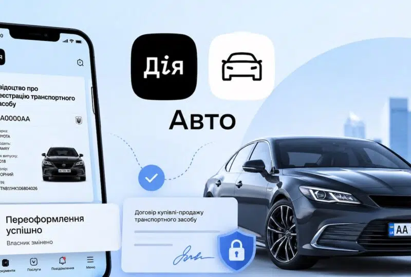 Як переоформити авто онлайн через «Дію» у 2026 році: ціна 1 306 грн, документи, податки
